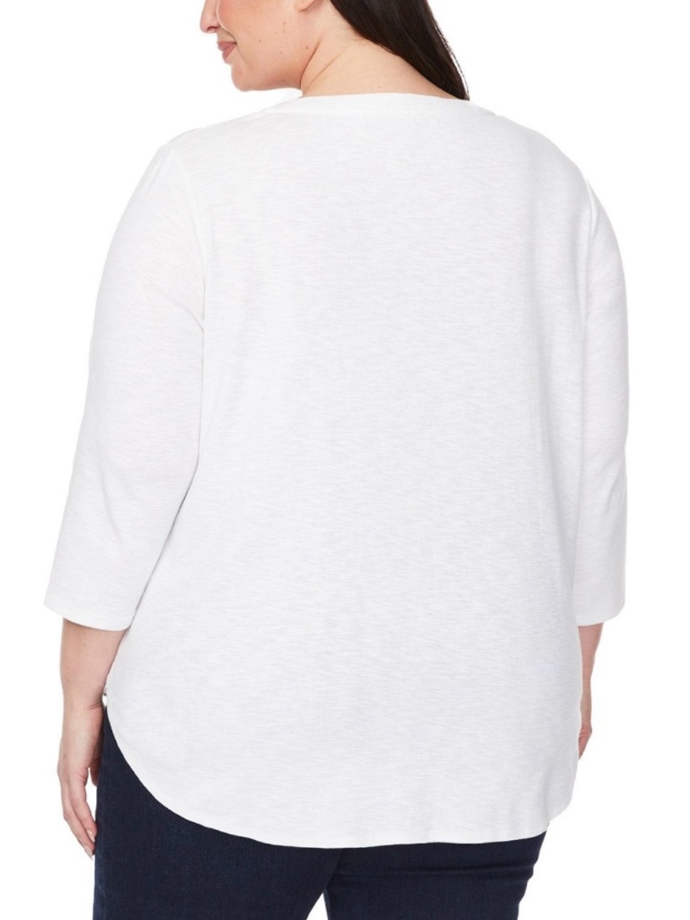 Kirkland Signature Women's 3/4 Sleeve V- Neck Slub Tee - Picture 2 of 10